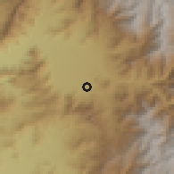 Shaded relief of the 56 km around Pocuro, drawn from the GMTED2010 grid