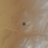 Shaded relief of the 57 km around Portal del Inca, drawn from the GMTED2010 grid