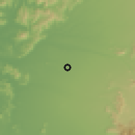 Shaded relief of the 55 km around Porvenir, drawn from the GMTED2010 grid
