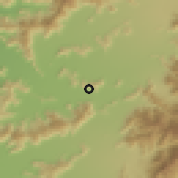 Shaded relief of the 55 km around Porvenir la Platina, drawn from the GMTED2010 grid