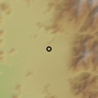 Shaded relief of the 55 km around Camino Coquimbo, drawn from the GMTED2010 grid