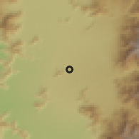 Shaded relief of the 55 km around Puente Maipo, drawn from the GMTED2010 grid
