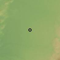 Shaded relief of the 54 km around Puente Ñuble, drawn from the GMTED2010 grid