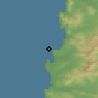 Shaded relief of the 56 km around Campiche, drawn from the GMTED2010 grid