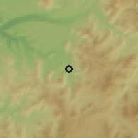 Shaded relief of the 56 km around Punitaqui, drawn from the GMTED2010 grid