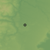 Shaded relief of the 53 km around Purranque, drawn from the GMTED2010 grid