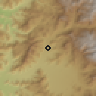 Shaded relief of the 56 km around Putaendeo, drawn from the GMTED2010 grid