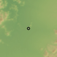 Shaded relief of the 55 km around Putagán, drawn from the GMTED2010 grid
