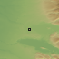 Shaded relief of the 53 km around Puyehue, drawn from the GMTED2010 grid
