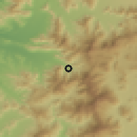 Shaded relief of the 55 km around Quebrada Alvorado, drawn from the GMTED2010 grid