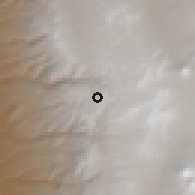 Shaded relief of the 58 km around Quebreda Blanca, drawn from the GMTED2010 grid