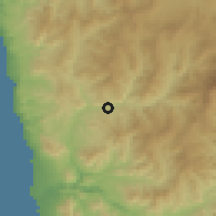 Shaded relief of the 56 km around Canela Alta, drawn from the GMTED2010 grid