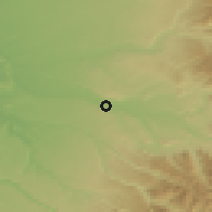 Shaded relief of the 54 km around Quilaco, drawn from the GMTED2010 grid