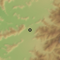 Shaded relief of the 55 km around Quilapán-Polonia, drawn from the GMTED2010 grid