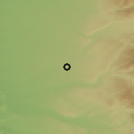 Shaded relief of the 54 km around Quilleco, drawn from the GMTED2010 grid