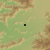 Shaded relief of the 55 km around Quinta de Tilcoco, drawn from the GMTED2010 grid