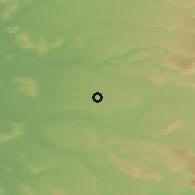 Shaded relief of the 54 km around Quiratué, drawn from the GMTED2010 grid