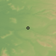 Shaded relief of the 54 km around Radal, drawn from the GMTED2010 grid