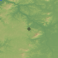 Shaded relief of the 54 km around Ránquil, drawn from the GMTED2010 grid