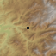 Shaded relief of the 56 km around Rapel, drawn from the GMTED2010 grid