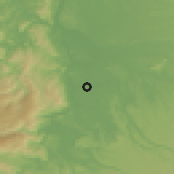 Shaded relief of the 54 km around Renaico, drawn from the GMTED2010 grid