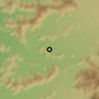 Shaded relief of the 55 km around Cantarrana, drawn from the GMTED2010 grid