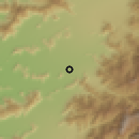 Shaded relief of the 55 km around Rengo, drawn from the GMTED2010 grid