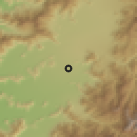 Shaded relief of the 55 km around Requínoa, drawn from the GMTED2010 grid