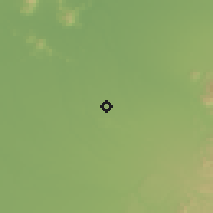 Shaded relief of the 55 km around Retiro, drawn from the GMTED2010 grid