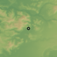 Shaded relief of the 53 km around Reumén, drawn from the GMTED2010 grid