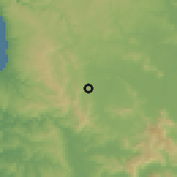 Shaded relief of the 55 km around Rinconada de Alcones, drawn from the GMTED2010 grid
