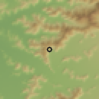Shaded relief of the 55 km around Rinconada de Idahue, drawn from the GMTED2010 grid