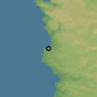 Shaded relief of the 55 km around Algarrobo, drawn from the GMTED2010 grid