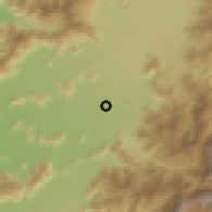 Shaded relief of the 55 km around Rosario, drawn from the GMTED2010 grid