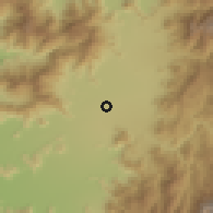 Shaded relief of the 55 km around Rosario Carretera, drawn from the GMTED2010 grid