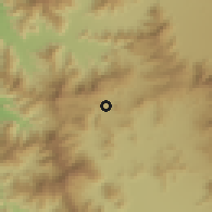 Shaded relief of the 55 km around Rungue, drawn from the GMTED2010 grid