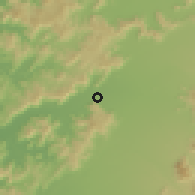 Shaded relief of the 55 km around Sagrada Familia, drawn from the GMTED2010 grid