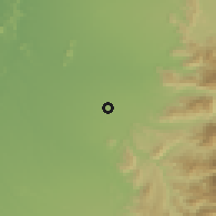 Shaded relief of the 55 km around San Antonio, drawn from the GMTED2010 grid