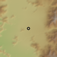 Shaded relief of the 55 km around San Bernardo, drawn from the GMTED2010 grid