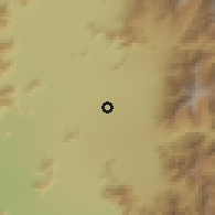 Shaded relief of the 55 km around San Bernardo-Santa Clara, drawn from the GMTED2010 grid