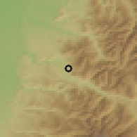 Shaded relief of the 54 km around San Fabián, drawn from the GMTED2010 grid