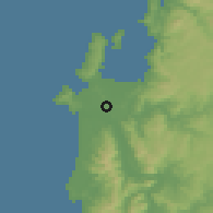 Shaded relief of the 54 km around Carampagne, drawn from the GMTED2010 grid
