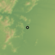 Shaded relief of the 55 km around San Javier, drawn from the GMTED2010 grid