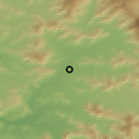 Shaded relief of the 55 km around San José, drawn from the GMTED2010 grid
