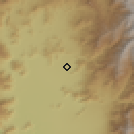 Shaded relief of the 55 km around San José, drawn from the GMTED2010 grid