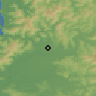 Shaded relief of the 53 km around San José de la Mariquina, drawn from the GMTED2010 grid