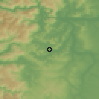 Shaded relief of the 53 km around San Juan de la Costa, drawn from the GMTED2010 grid