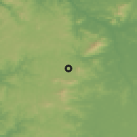 Shaded relief of the 54 km around San Lorencito, drawn from the GMTED2010 grid