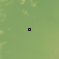 Shaded relief of the 55 km around San Luis, drawn from the GMTED2010 grid