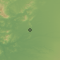 Shaded relief of the 54 km around San Nicolás, drawn from the GMTED2010 grid